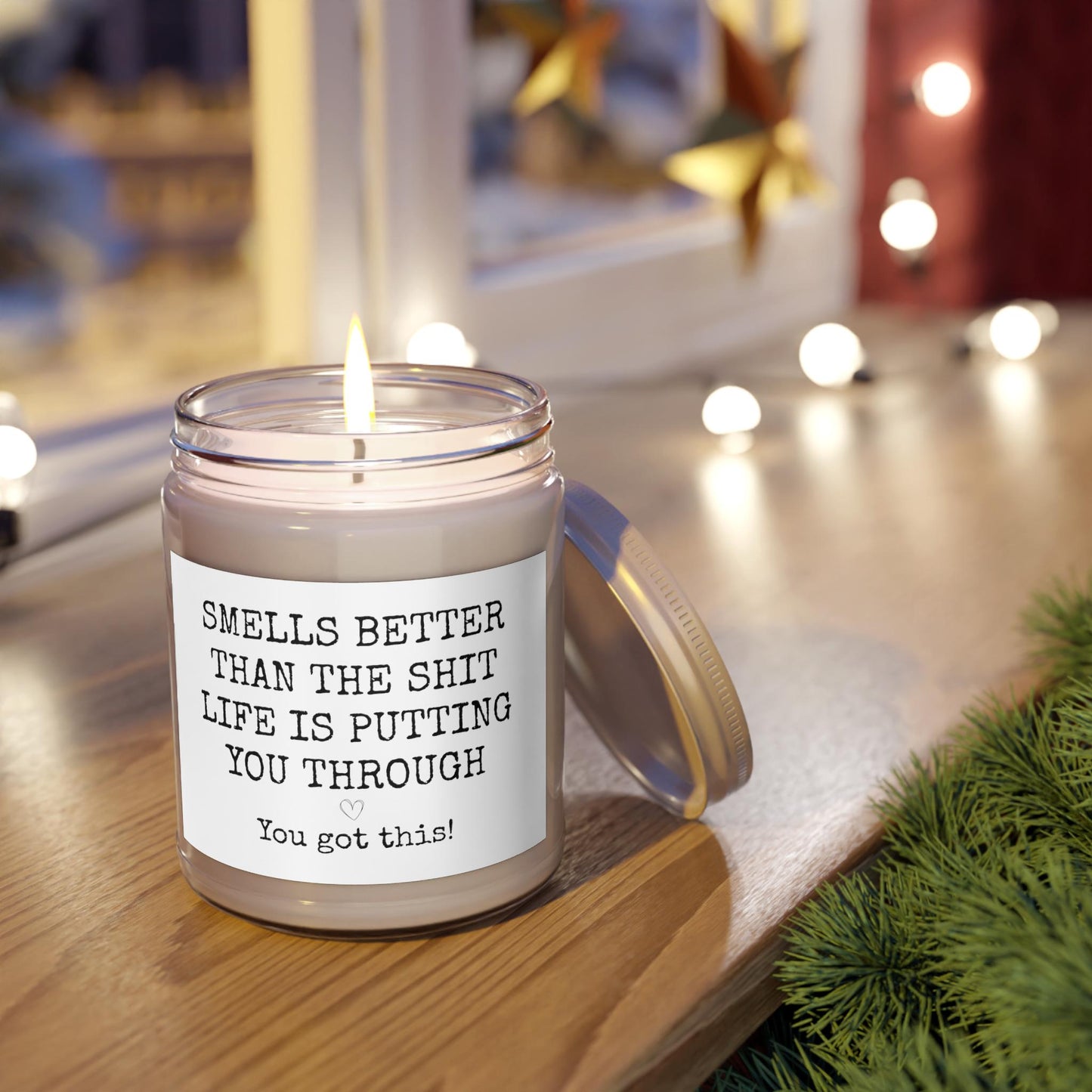 a candle that is sitting on a table