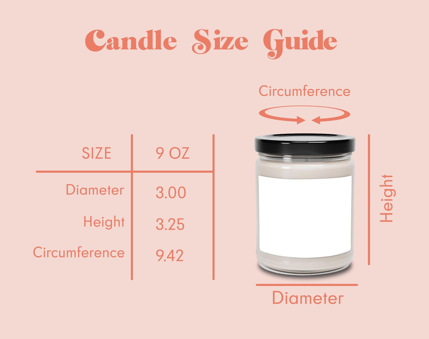a candle size guide for a candle