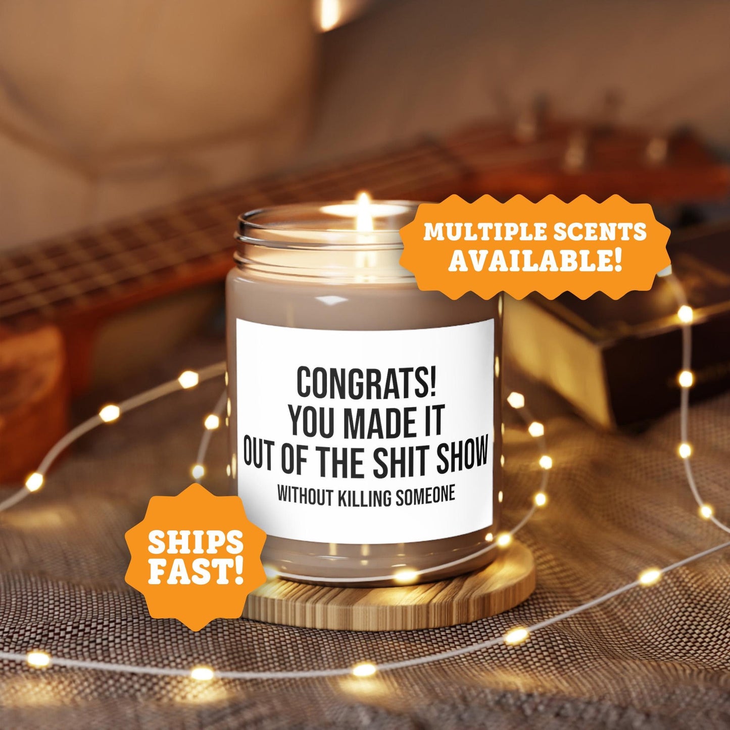 Congrats You Made it Out of the Shit Show Candle, Funny Gifts For Retirement, Teacher Gift, Retirement Candle, Funny Coworker Candles
