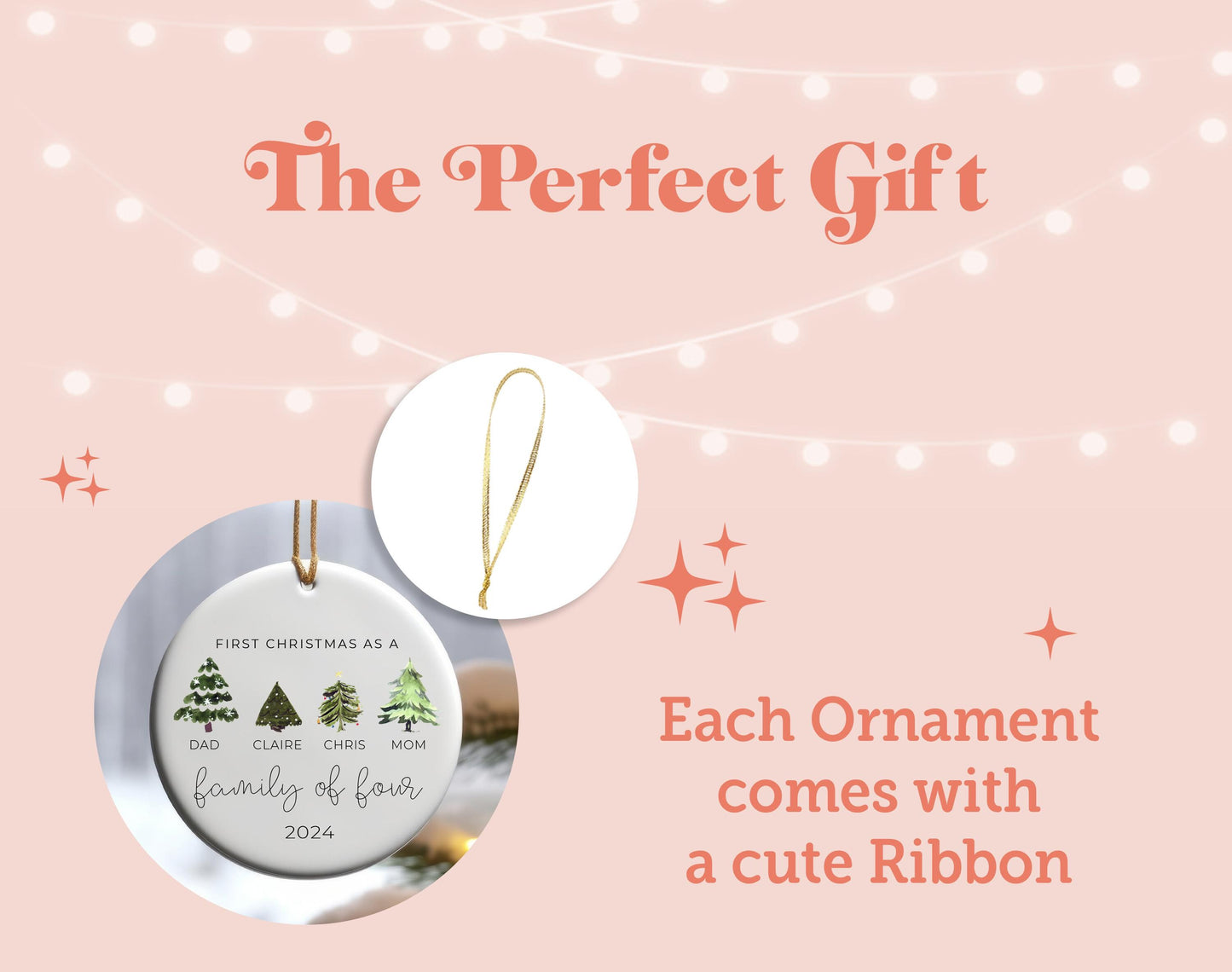 the perfect gift for each ornament comes with a cute ribbon