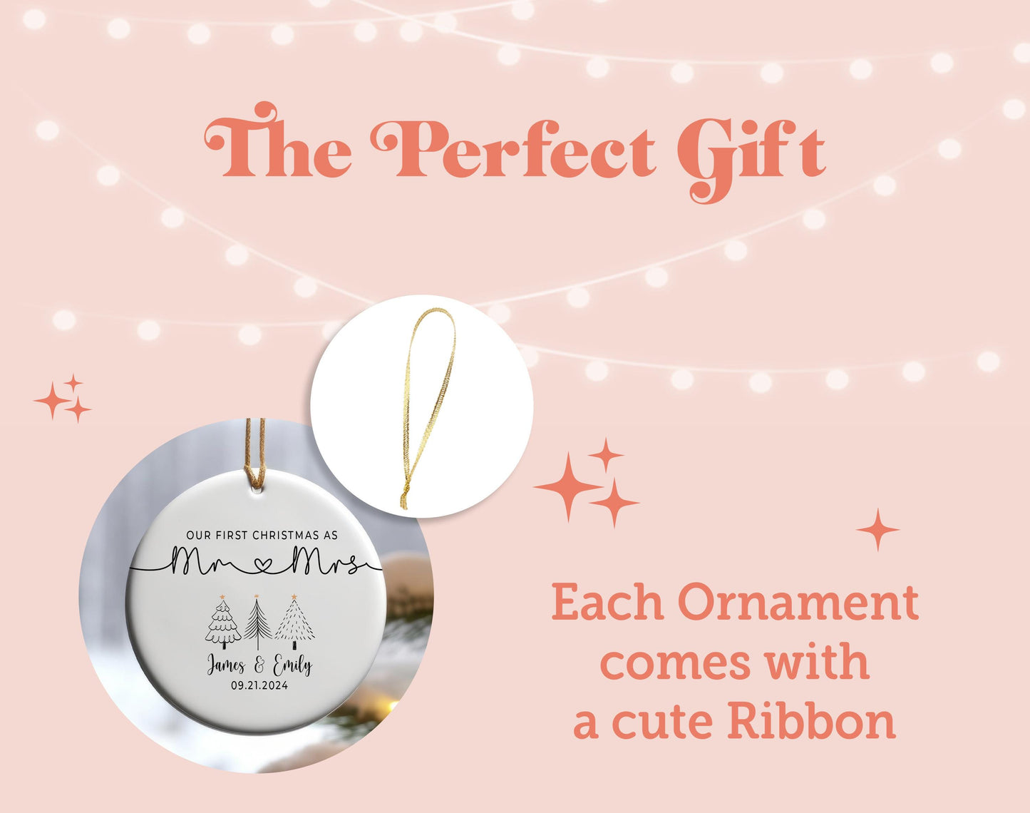 the perfect gift for each ornament comes with a cute ribbon