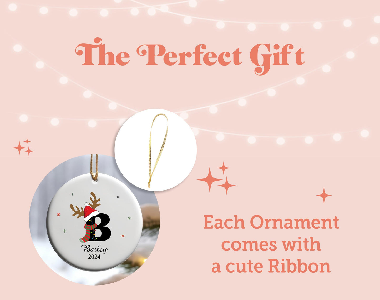 a christmas ornament with a cute ribbon