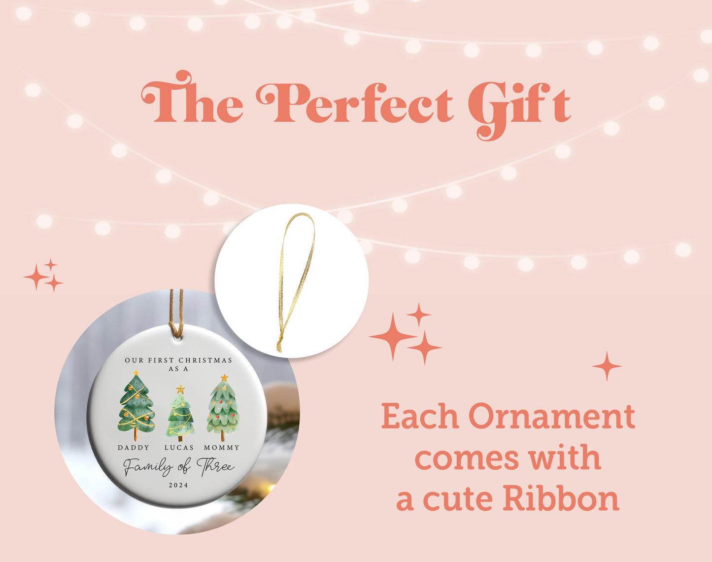 the perfect gift for each ornament comes with a cute ribbon
