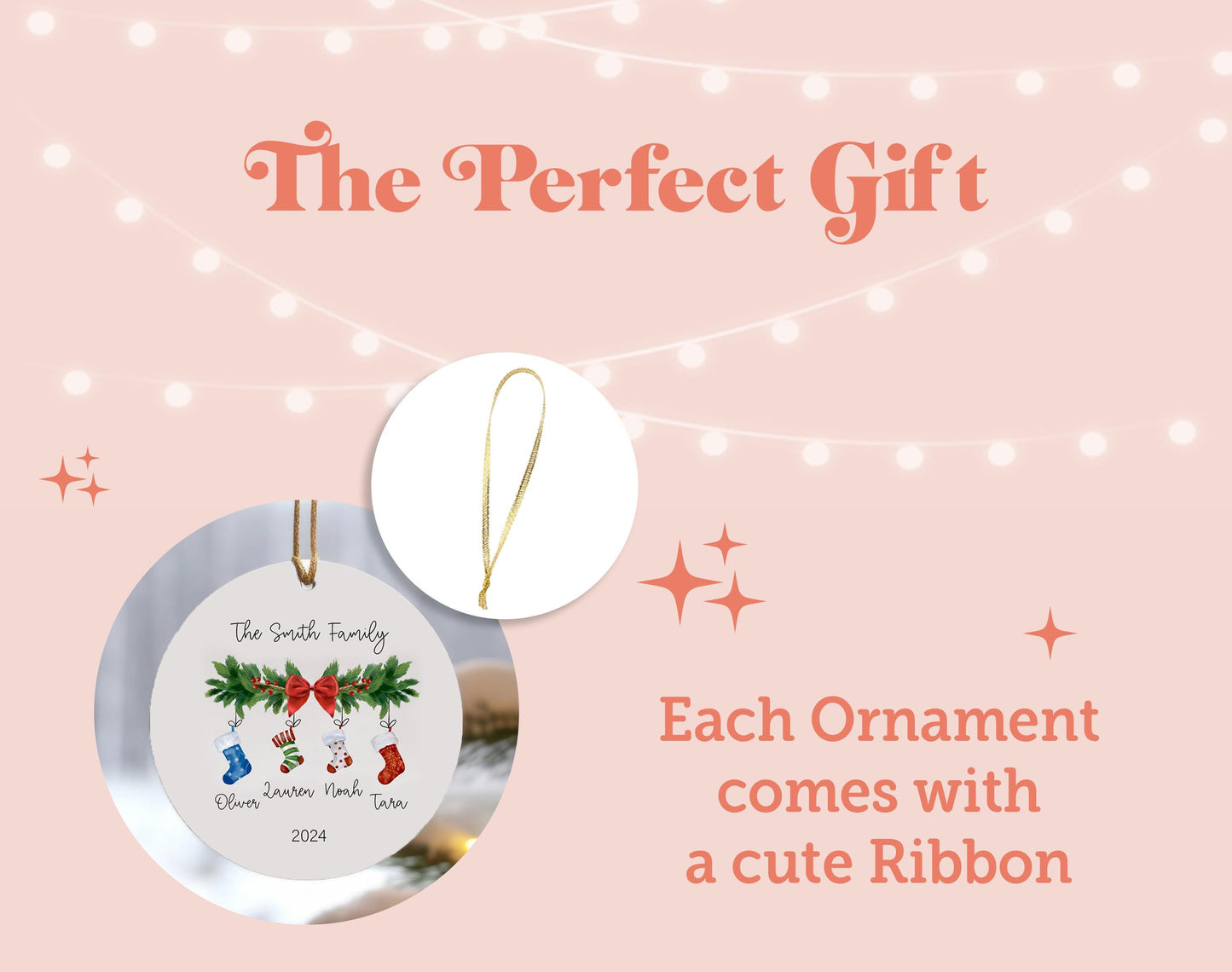the perfect gift for each ornament comes with a cute ribbon