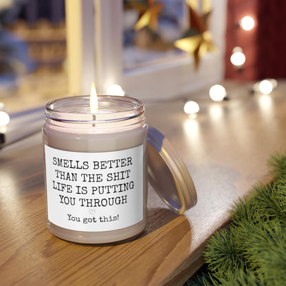 a candle that is sitting on a table
