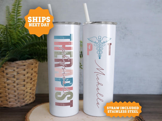 Personalized Physical Therapy Tumbler With Name, Tumbler Custom Cup For Physical Therapist Gift, Travel Mug For Physical Therapist