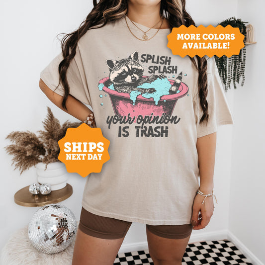 Retro Funny Raccoon Shirt, Shirt, Funny Meme Raccoon Shirt, Meme Shirt, Vintage Style Raccoon Shirt, Stay Trashy Raccoon Shirt