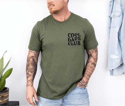 a man wearing a t - shirt that says cool dads club