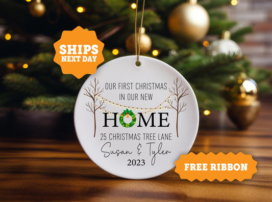 Personalized First Home Ornament 2024, First Home Ornament, First Christmas in New Home Ornament, Home Address Ornament,Housewarming - OD 5