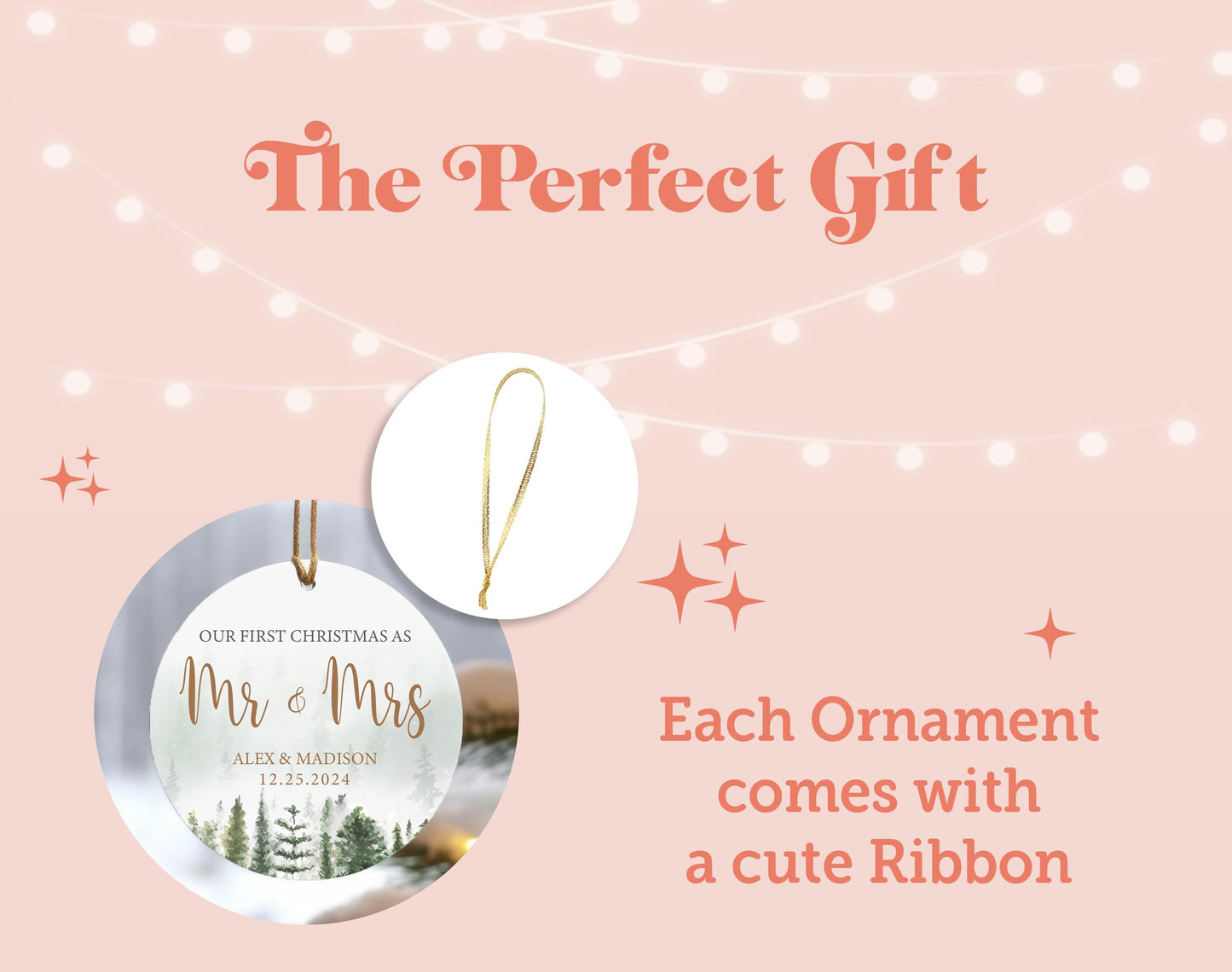 the perfect gift for each ornament comes with a cute ribbon