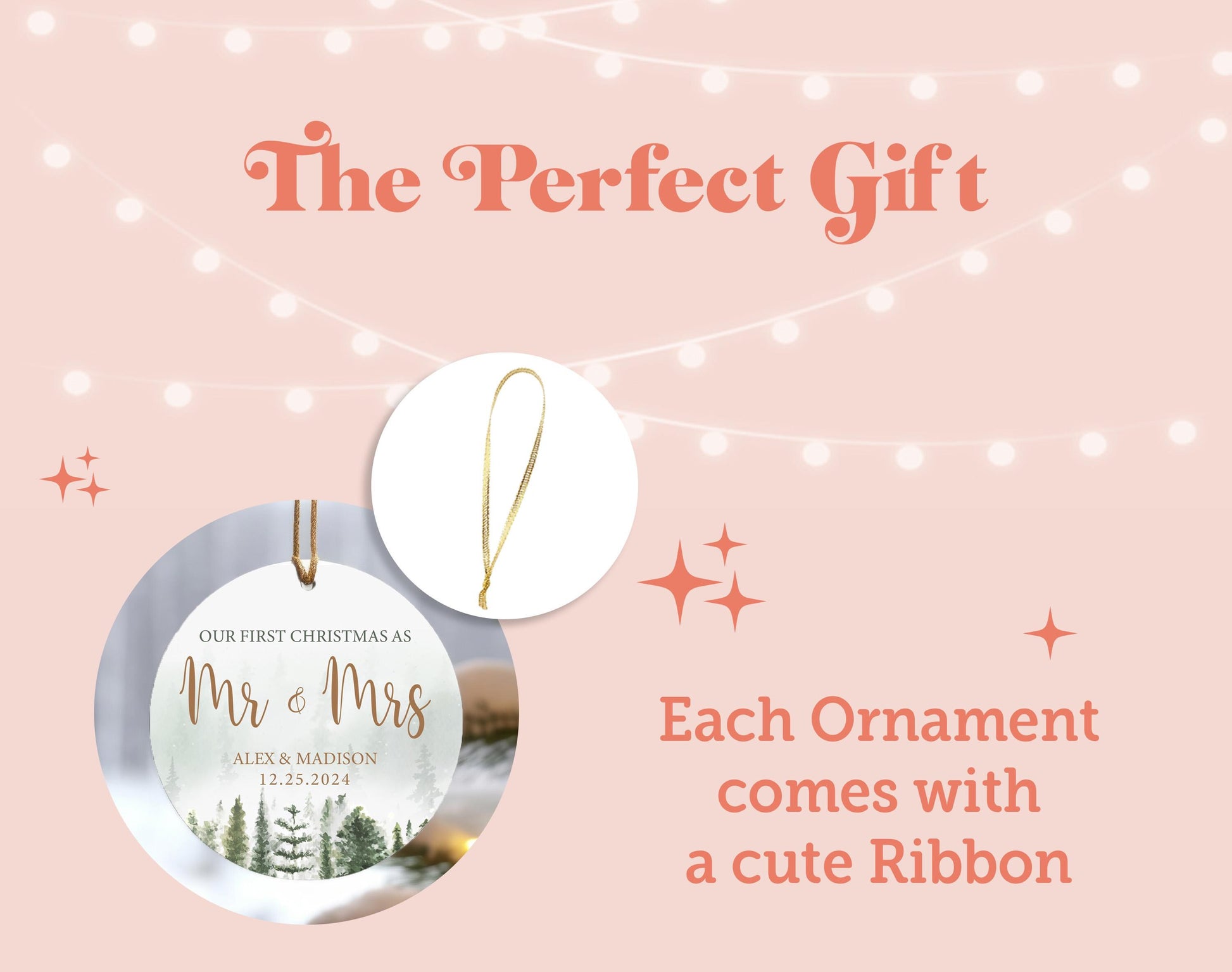 the perfect gift for each ornament comes with a cute ribbon
