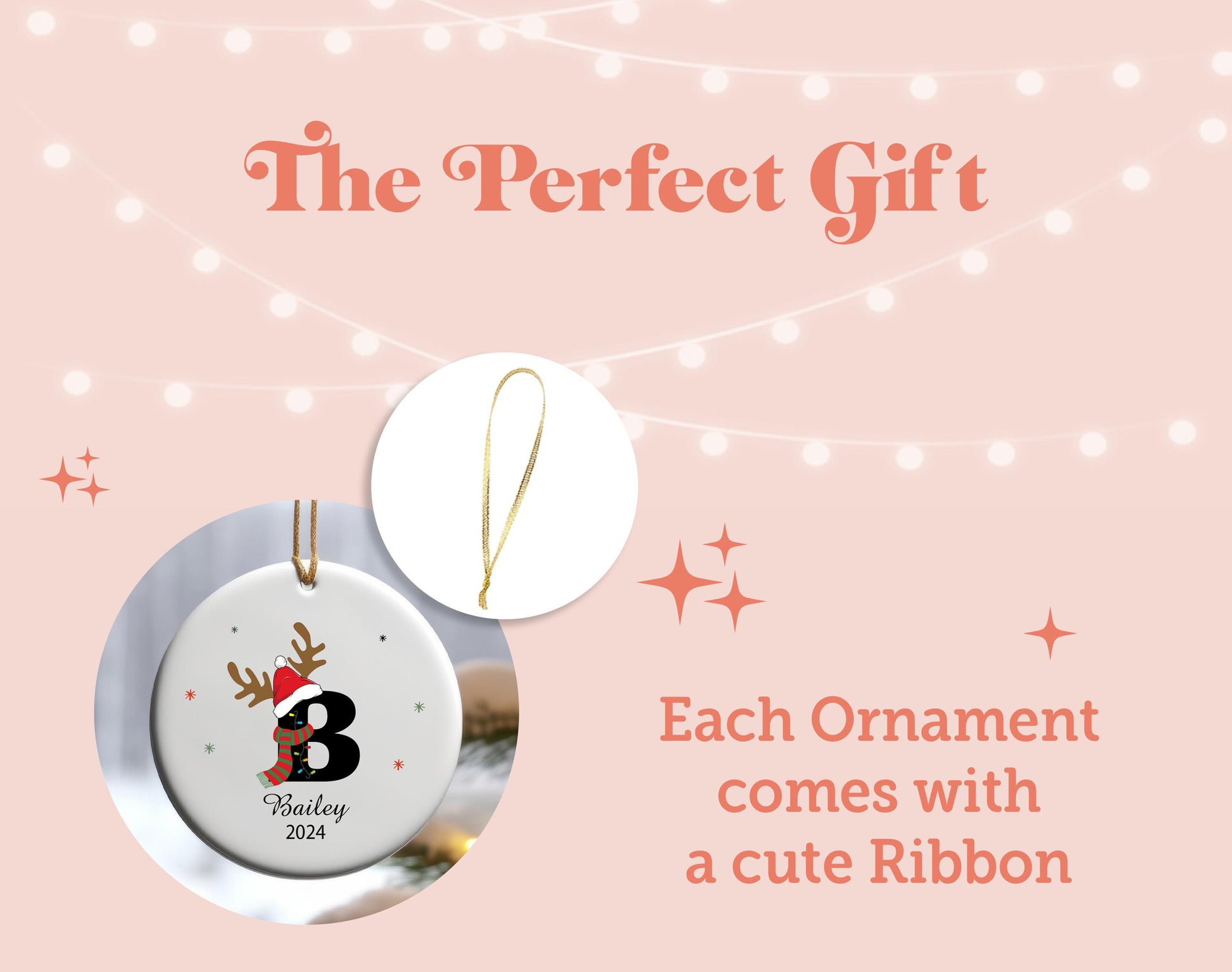 a christmas ornament with a cute ribbon