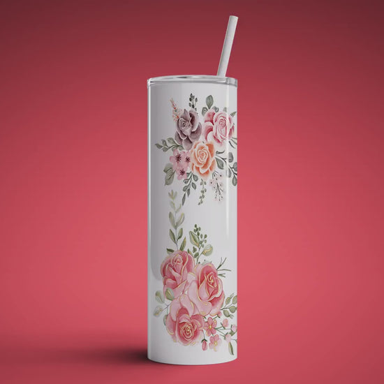 Personalized Flower Tumbler With Name, Custom Bridesmaid Tumbler Gift, Bridesmaid Proposal Tumbler Gift, For Her Gift