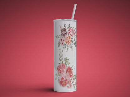 Personalized Flower Tumbler With Name, Custom Bridesmaid Tumbler Gift, Bridesmaid Proposal Tumbler Gift, For Her Gift
